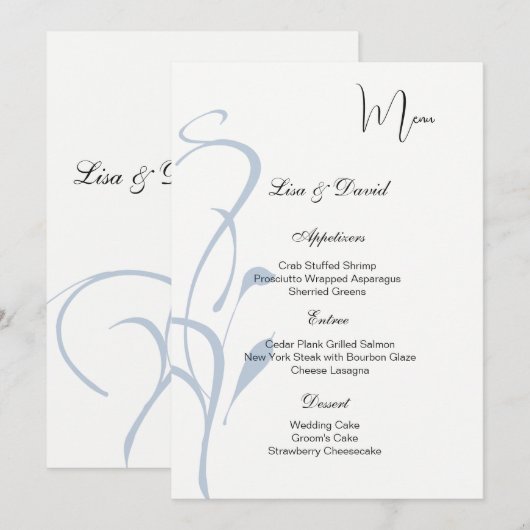 Menu kaart (Voorkant / Achterkant)