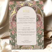 Menu Kaart Art Nouveau Huwelijk Gouden Accenten