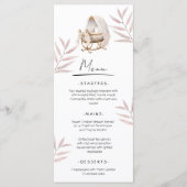 Menu Kaart Baby Shower Brunch Stof Roze Goud Laat (Voorkant)