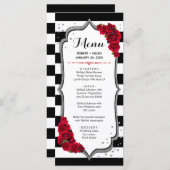 Menu Kaart - Black White Silver Red (Voorkant / Achterkant)