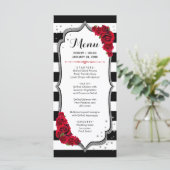 Menu Kaart - Black White Silver Red (Staand voorkant)