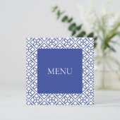 MENU KAART BLAUW EN WIT RAND (Staand voorkant)