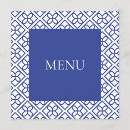 MENU KAART BLAUW EN WIT RAND