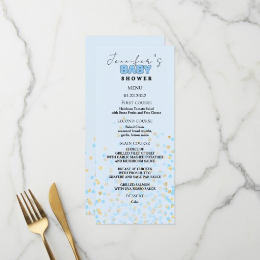 Menu kaart Blauwe Olifant (Voorkant / Achterkant in situ)