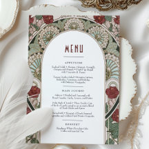 Menu Kaart Bourgogne Art Nouveau Mucha