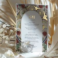 Menu Kaart Bourgogne Goud Art Nouveau Mucha