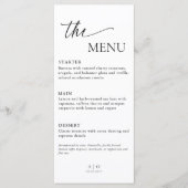 Menu Kaart bruiloft, Elegant dinermenu, minimalist (Voorkant)