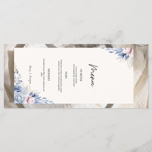 Menu kaart bruiloft Flat Food Menu (Achterkant)