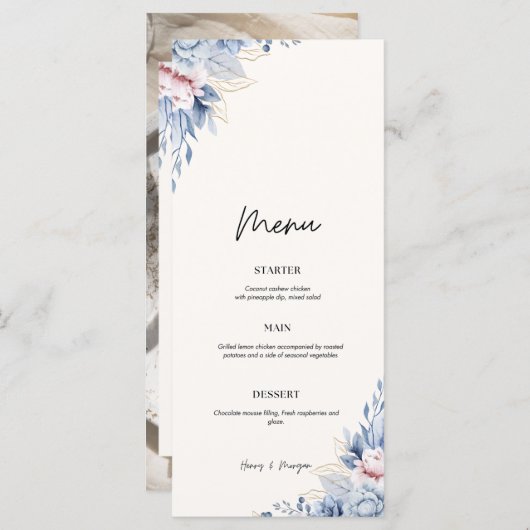 Menu kaart bruiloft Flat Food Menu (Voorkant / Achterkant)