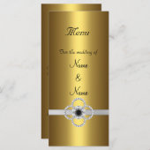 Menu Kaart Gold Silver Black Jewel Rack Kaart (Voorkant / Achterkant)