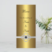 Menu Kaart Gold Silver Black Jewel Rack Kaart (Staand voorkant)