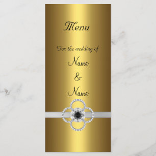Menu Kaart Gold Silver Black Jewel Rack Kaart