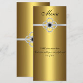 Menu Kaart Goud Zwart Zilver Diamond Jewel (Voorkant / Achterkant)