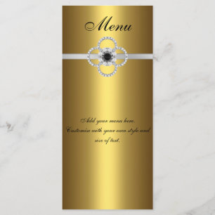 Menu Kaart Goud Zwart Zilver Diamond Jewel