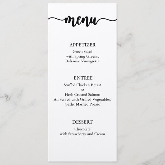 Menu Kaart, Huwelijksmenu, Diner, Lunch (Voorkant)