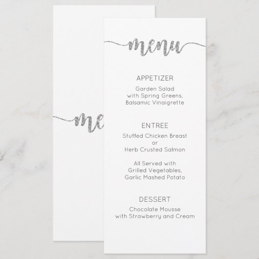 Menu Kaart, Huwelijksmenu, Diner, Lunch (Voorkant / Achterkant)