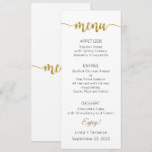 Menu Kaart, Huwelijksmenu, Diner, Lunch (Voorkant / Achterkant)