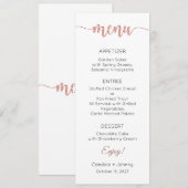 Menu Kaart, Huwelijksmenu, Diner, Lunch (Voorkant / Achterkant)