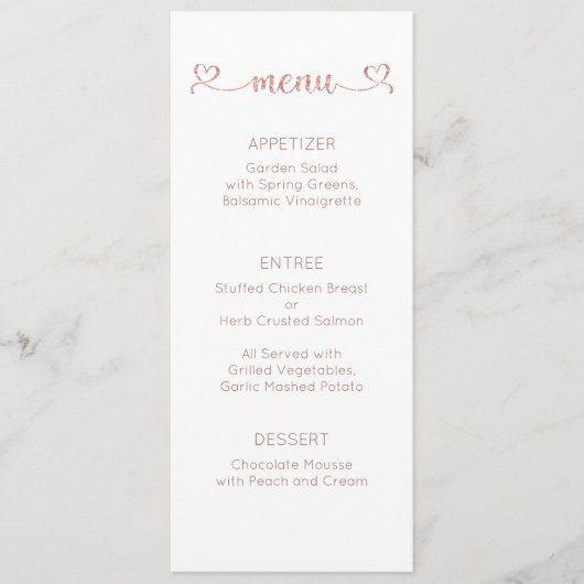Menu Kaart, Huwelijksmenu, Diner, Lunch (Voorkant)