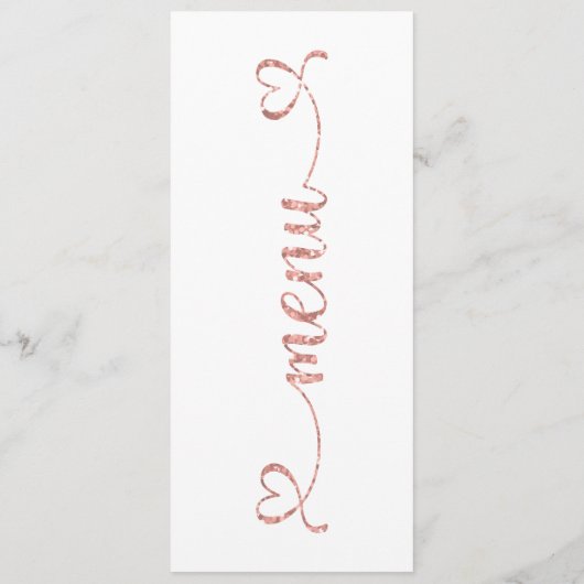 Menu Kaart, Huwelijksmenu, Diner, Lunch (Achterkant)