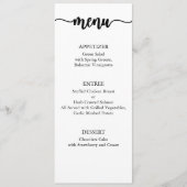 Menu Kaart, Huwelijksmenu, Diner, Lunch (Voorkant)