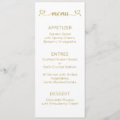 Menu Kaart, huwelijksmenu, dinermenu (Voorkant)