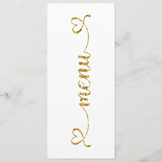 Menu Kaart, huwelijksmenu, dinermenu (Achterkant)