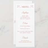 Menu Kaart, Huwelijksmenu, Dinner Menu Kaart (Voorkant / Achterkant)