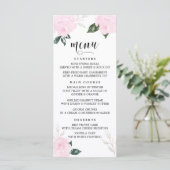 Menu Kaart II van de zoete roze Waterverf Rozen (Staand voorkant)