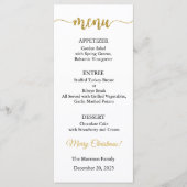 Menu kaart, Kerstmenu, Diner, Lunch (Voorkant)