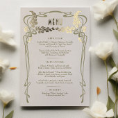 Menu Kaart  Minimalist Art Nouveau Gold Foil