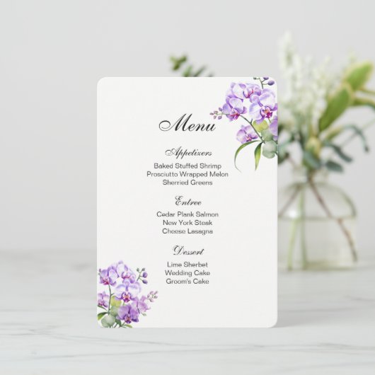 Menu Kaart-Orchideeën (Staand voorkant)