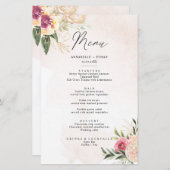 Menu-kaart Peony en Gold Foil Bloom (Voorkant / Achterkant)