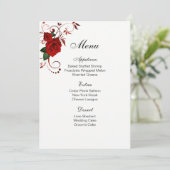 Menu Kaart-Red Rose (Staand voorkant)