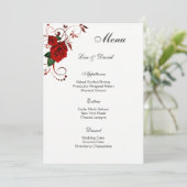 Menu Kaart-Red Rose (Staand voorkant)