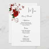 Menu Kaart-Red Rose (Voorkant / Achterkant)