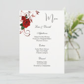 Menu Kaart-Red Rose (Staand voorkant)