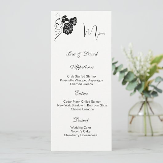 Menu Kaart-Roos (Staand voorkant)