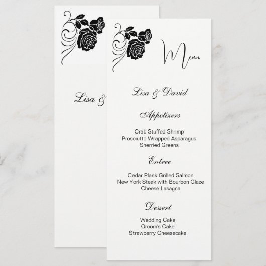 Menu Kaart-Roos (Voorkant / Achterkant)