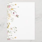 Menu Kaart Roze Gele Wilde Bloemen (Achterkant)