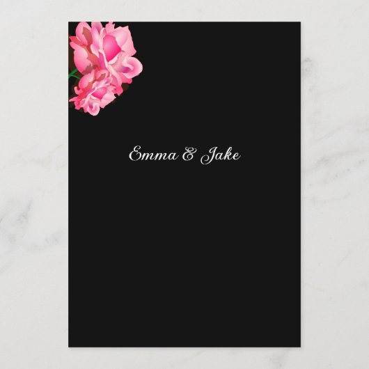 Menu Kaart Roze Roos (Achterkant)