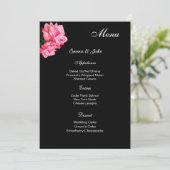 Menu Kaart Roze Roos (Staand voorkant)