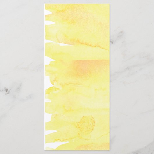 MENU-KAART | Rustieke Wood Lemon Waterverf bruilof Menu (Achterkant)