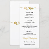 Menu Kaart, Thanksgiving Menu, Diner, Lunch (Voorkant / Achterkant)