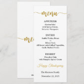 Menu kaart, Thanksgiving Menu, Diner, Lunch Kaart (Voorkant / Achterkant)