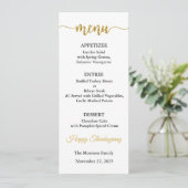 Menu kaart, Thanksgiving Menu, Diner, Lunch Kaart (Staand voorkant)