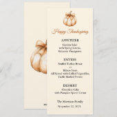 Menu kaart, Thanksgiving Menu, Diner, Lunch Kaart (Voorkant / Achterkant)