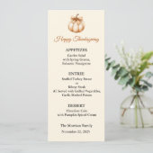 Menu kaart, Thanksgiving Menu, Diner, Lunch Kaart (Staand voorkant)