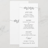 Menu kaart, Trouwmenu, Diner, Lunch (Voorkant / Achterkant)