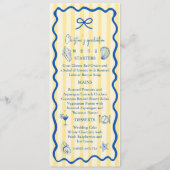 Menu kaart van het nautisch afstudeerfeest | Blauw (Voorkant)